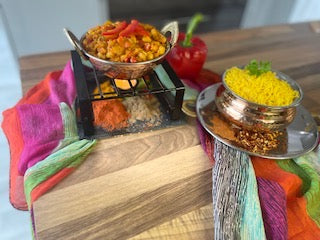 Chick Pea & Red Pepper Curry  with Fried Rice